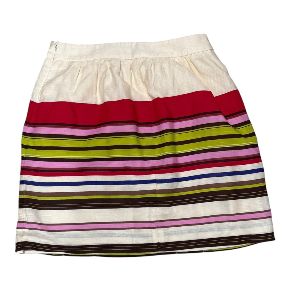 LOFT Striped Mini Skirt Womens 0P Multicolor Excellent Pleated High Waist‎ - Picture 4 of 6